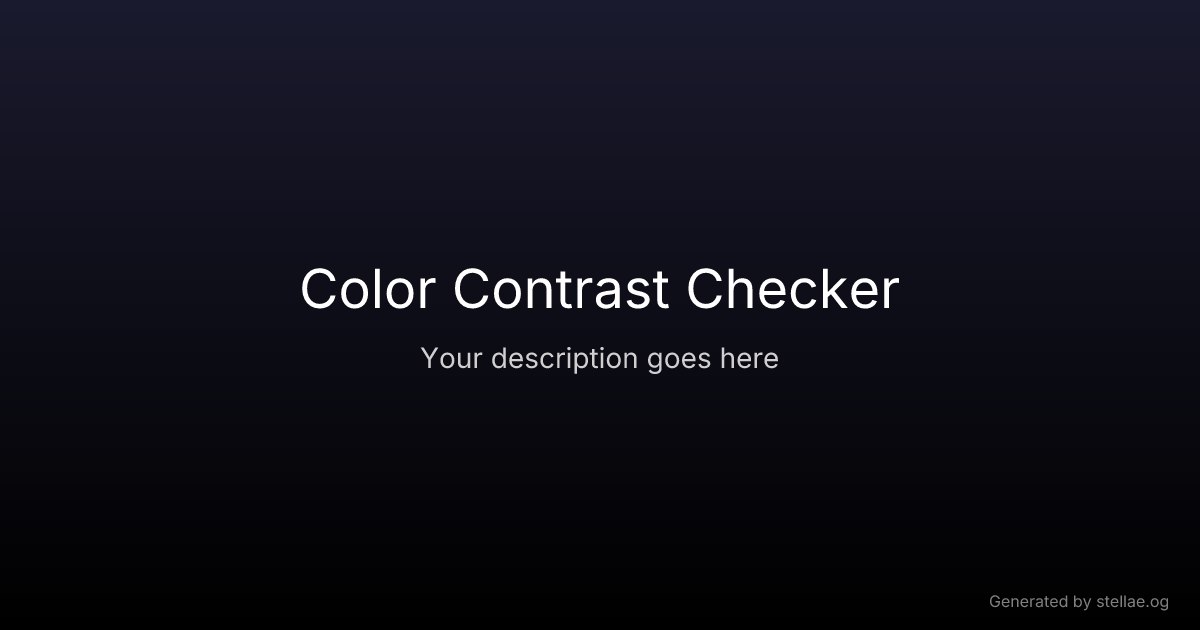 Color Contrast Checker (WCAG & APCA) — Free | stellae.design