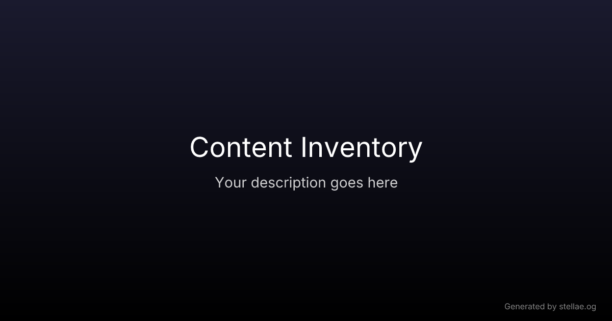 Content Inventory — UX Glossary | stellae.design