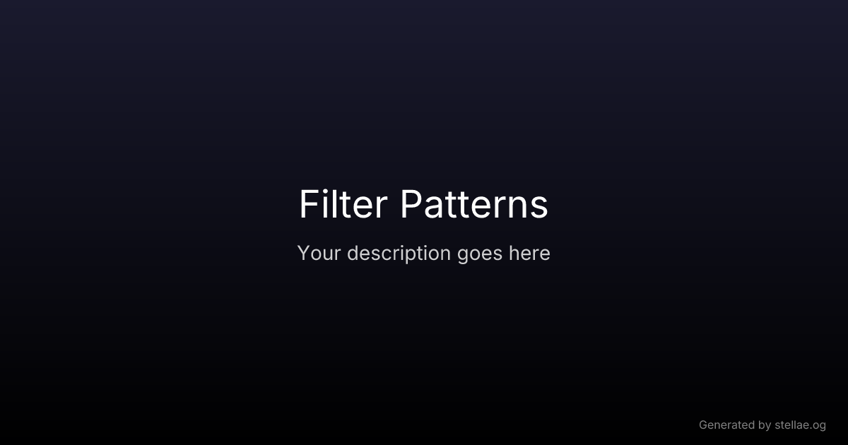 Filter Patterns — UX Glossary | stellae.design