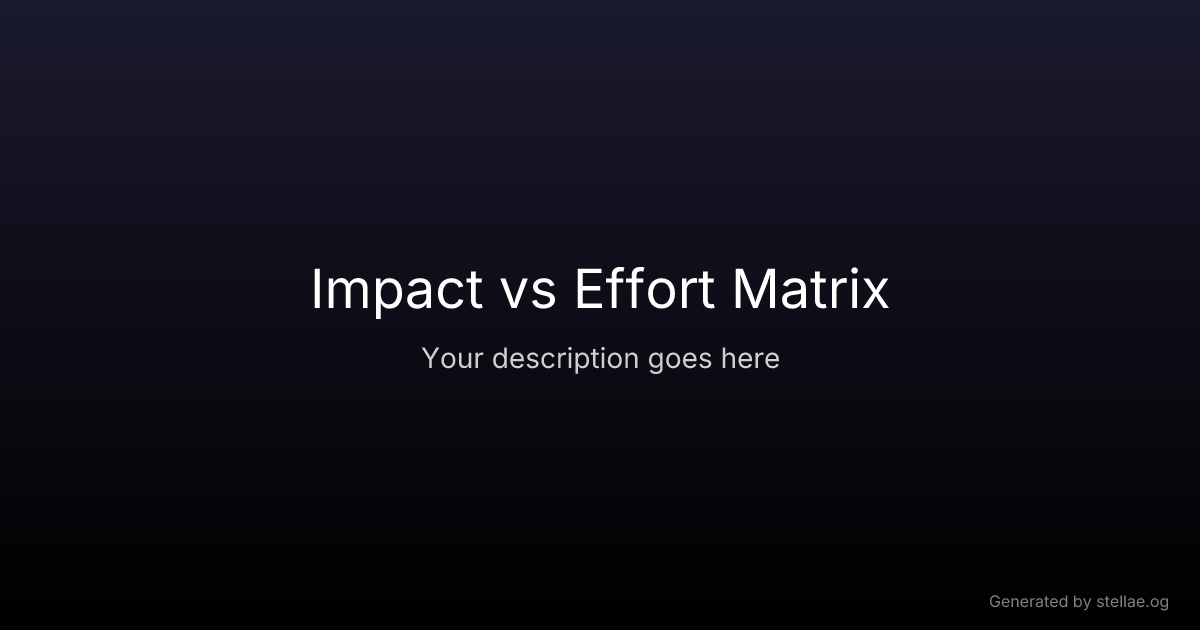 Impact vs Effort Matrix — UX Glossary | stellae.design