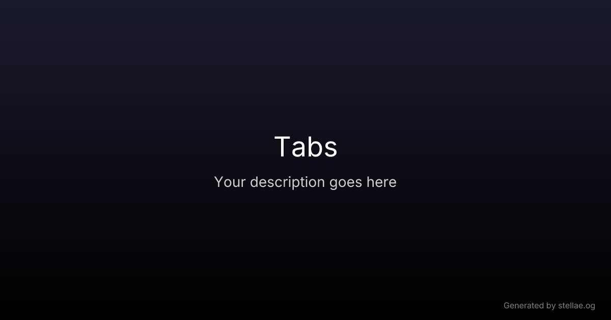 Tabs Component — UI Pattern Guide